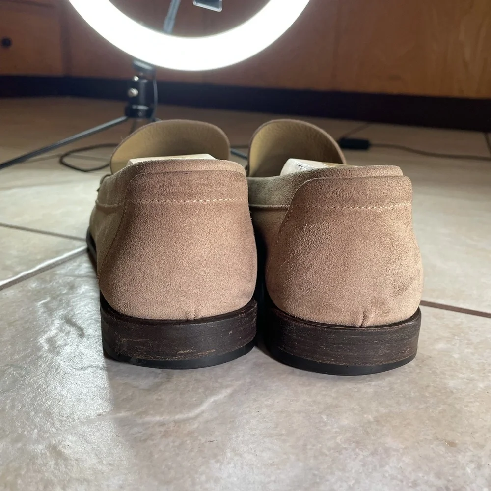 Salvatore Ferragamo Beige Suede Bit Loafers